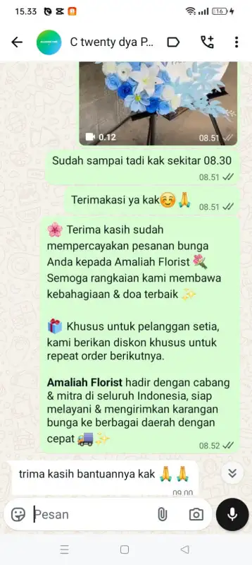 Testimonial krans bunga PAHUWATO